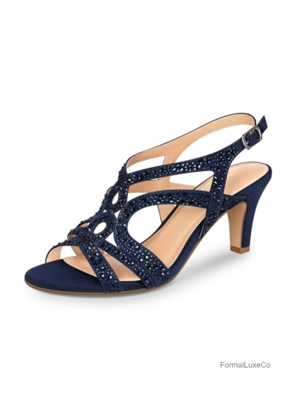 Sparkle Crystal Slingback High Heel Sandals Open Toe Party Wedding Pumps